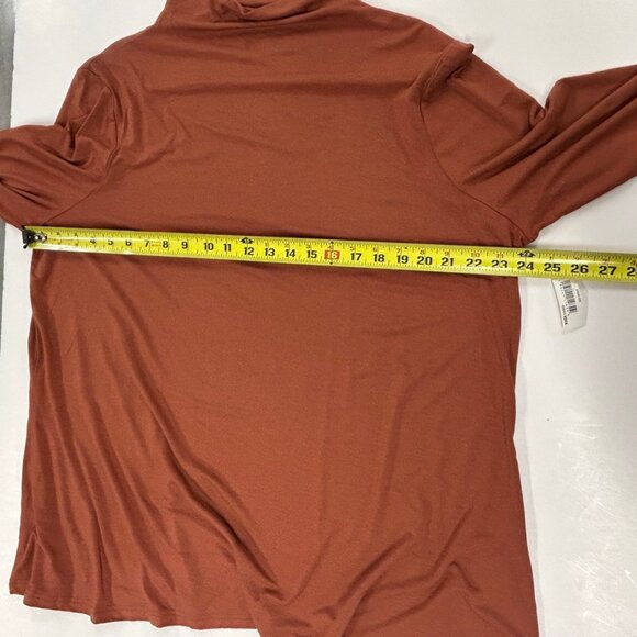 XXL Rust Long Sleeve Tunic Top Minimalist Boho Lounge Aesthetic Oversized Blouse - Picture 4 of 10